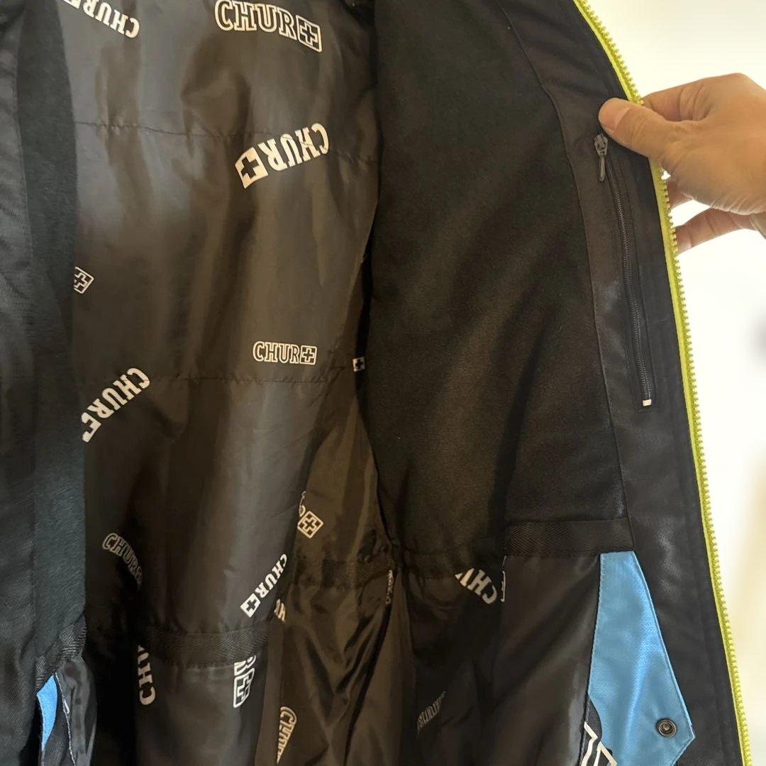 CHURスノボウェア 総柄 ブルー×ブラック M 防寒 防水