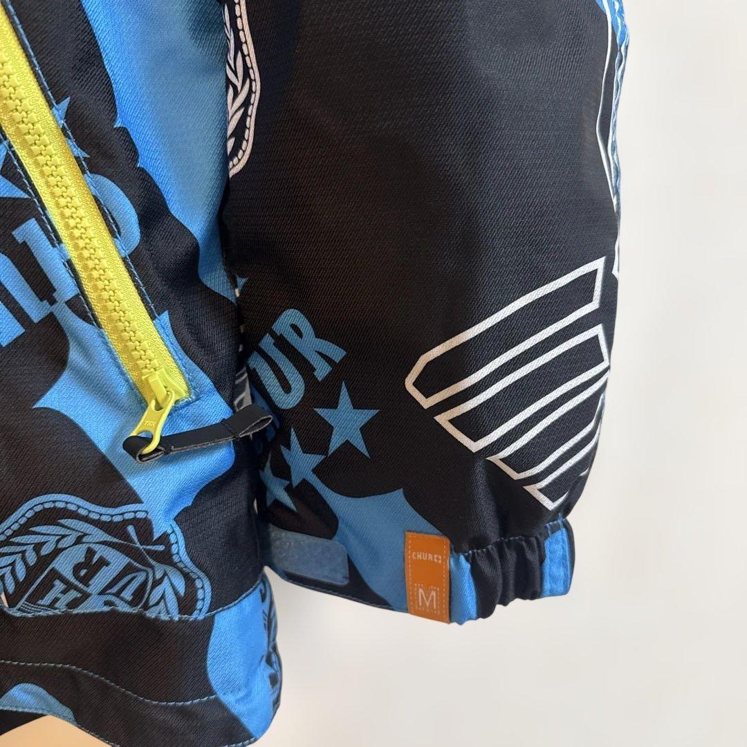 CHURスノボウェア 総柄 ブルー×ブラック M 防寒 防水