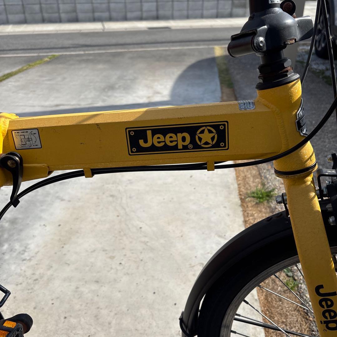 【愛知県引取限定】JEEP折りたたみ自転車 イエロー バスケット付き