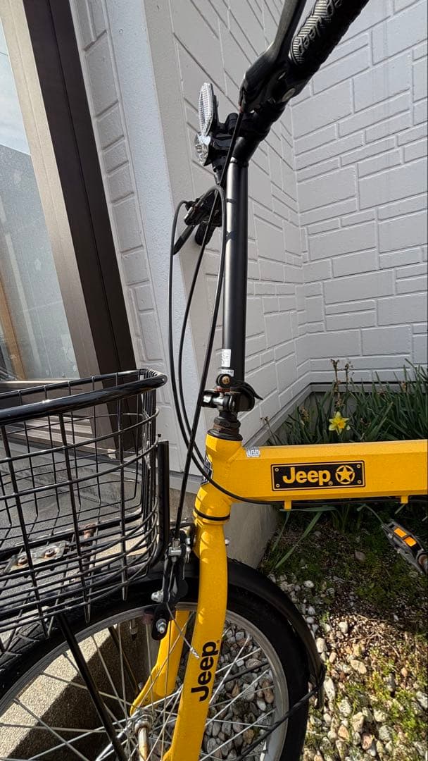 【愛知県引取限定】JEEP折りたたみ自転車 イエロー バスケット付き