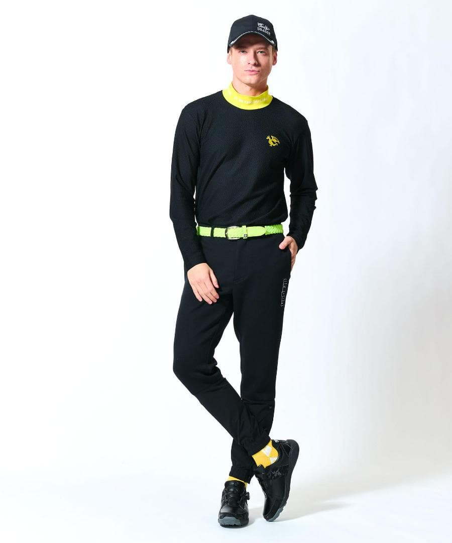 新品☆ダンスウィズドラゴン DRY & UV ロング スリーブ モック☆黒☆XL