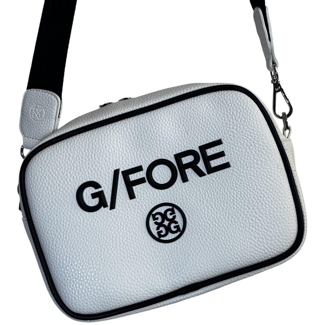 G/FORE ジーフォア 牛革シボ型押し ショルダーバッグ 白