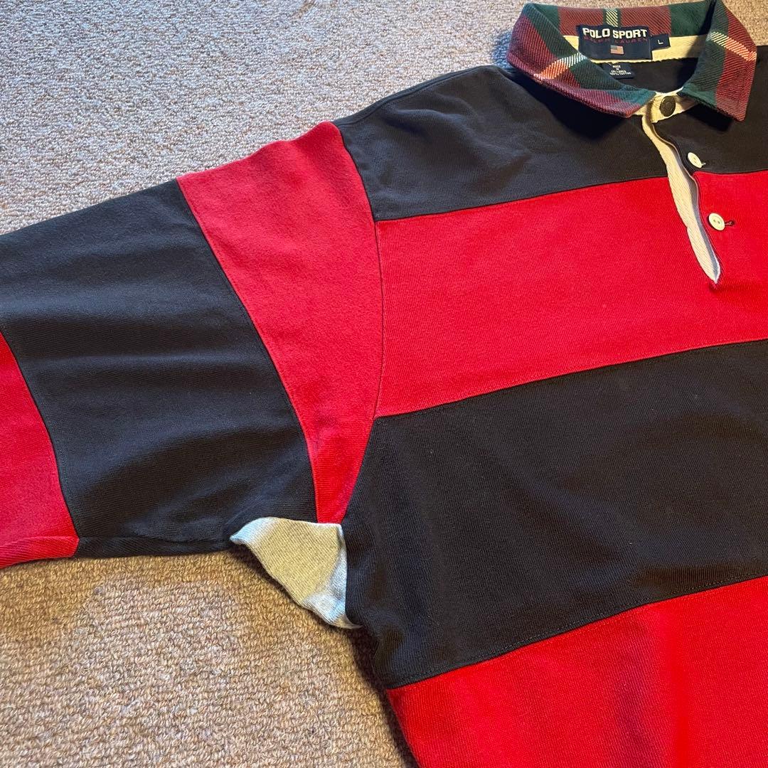 希少　90s POLO SPORTS ボーダー　ラガーシャツ　サイズL