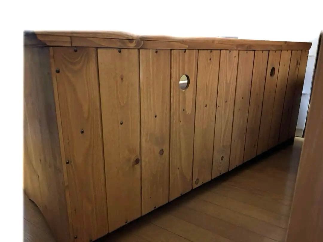 【美品】木製テレビ台 収納付き ナチュラル仕上げ カントリー調120×46×50