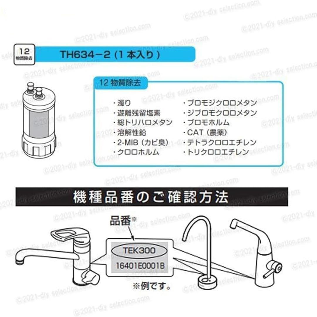 【高性能】TH634-2 交換用 浄水カートリッジ 【13物質除去】ビルトイン用