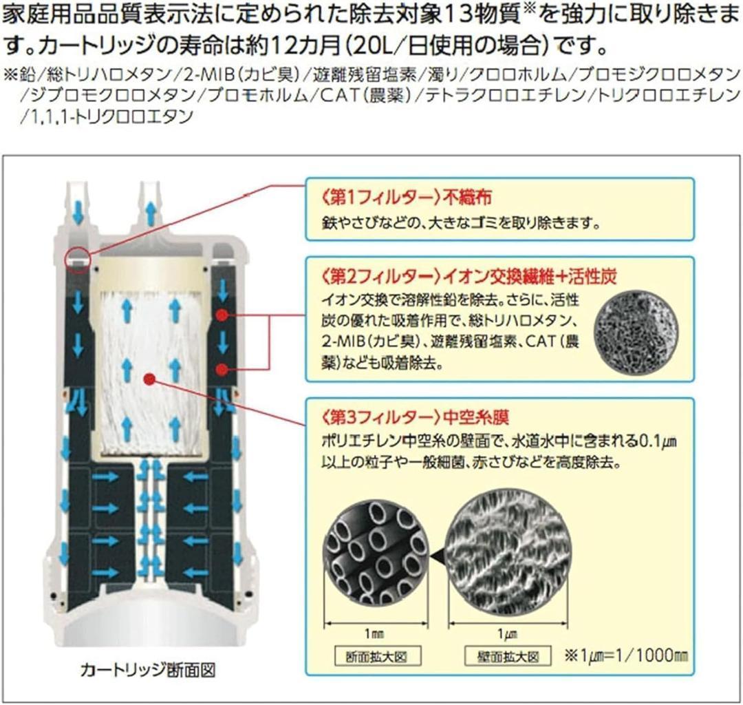 【高性能】TH634-2 交換用 浄水カートリッジ 【13物質除去】ビルトイン用