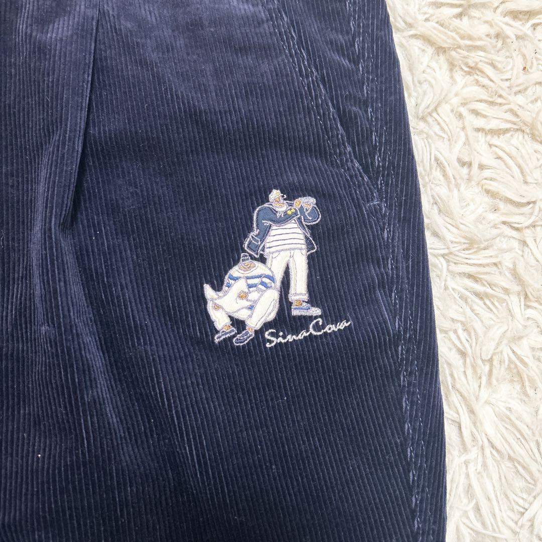 SINA COVA シナコバ コーデュロイパンツ ネイビー 刺繍
