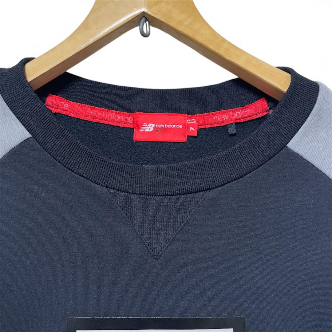 【美品】ニューバランス ゴルフ スウェット トレーナ XXL 黒 プルオーバー