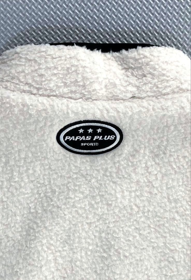 PAPAS PLUS GOLF フルジップ 裏付きフリースブルゾン（WHT／M）