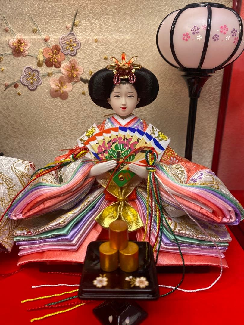 東京久月　雛人形アクリルケース入り親王飾り・間口約４１×奥行約２５×高さ約２８㎝