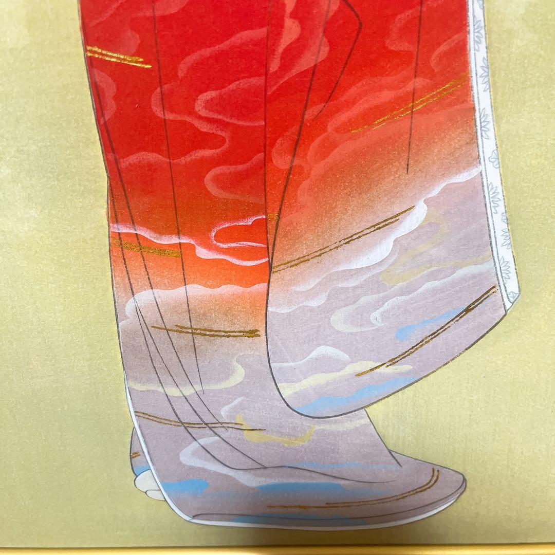 真作 美品 上村松園 「序の舞」 限定 版画 木版画 京都版画院 純金箔貼