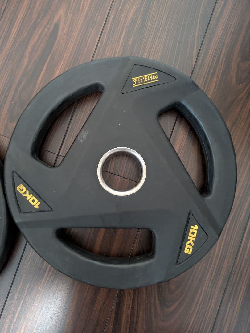 FitElite ラバー製バーベルプレート10kg 2枚セット