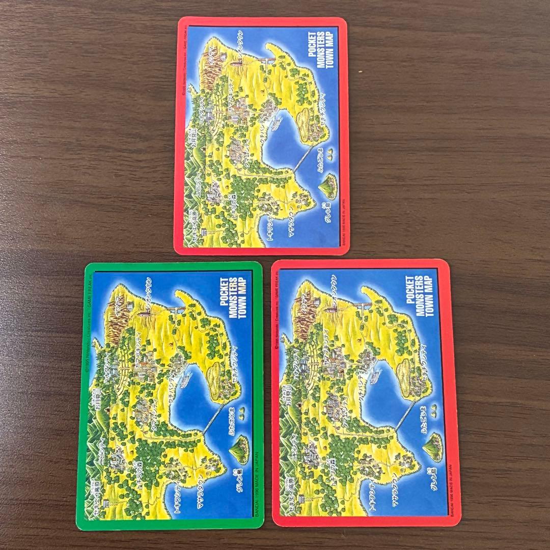 ポケモンカードダス　リザードン　フシギバナ　カメックス　タウンマップ　1996