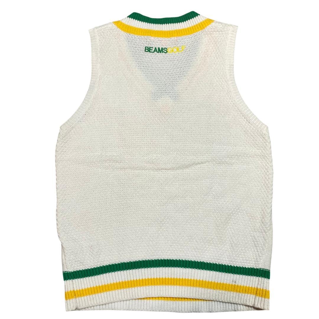 BEAMS GOLF ビームス ゴルフ Vネック ニット ベスト M ホワイト
