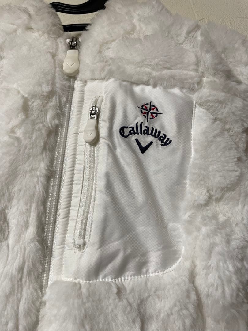 【美品】Callaway レディースファーベスト ホワイト M