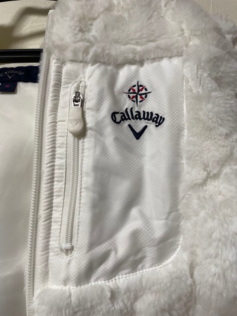 【美品】Callaway レディースファーベスト ホワイト M