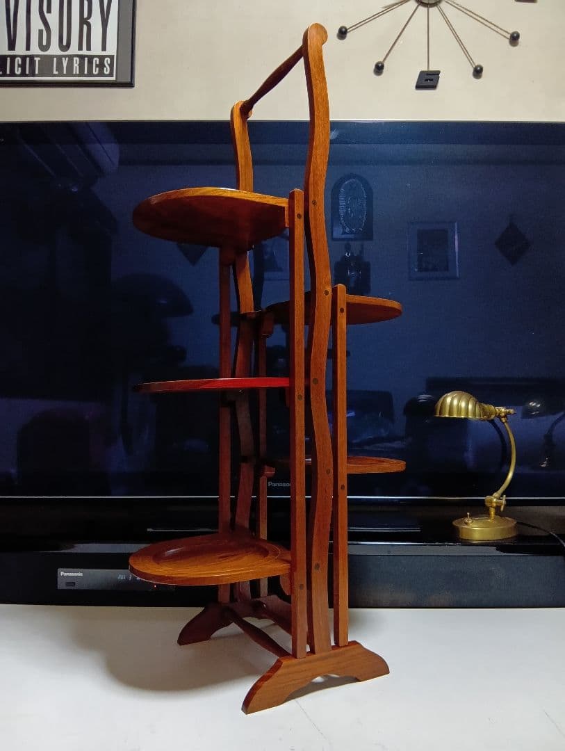 1960's　デンマーク　象嵌　チーク材　フォールディング　オープン　シェルフ