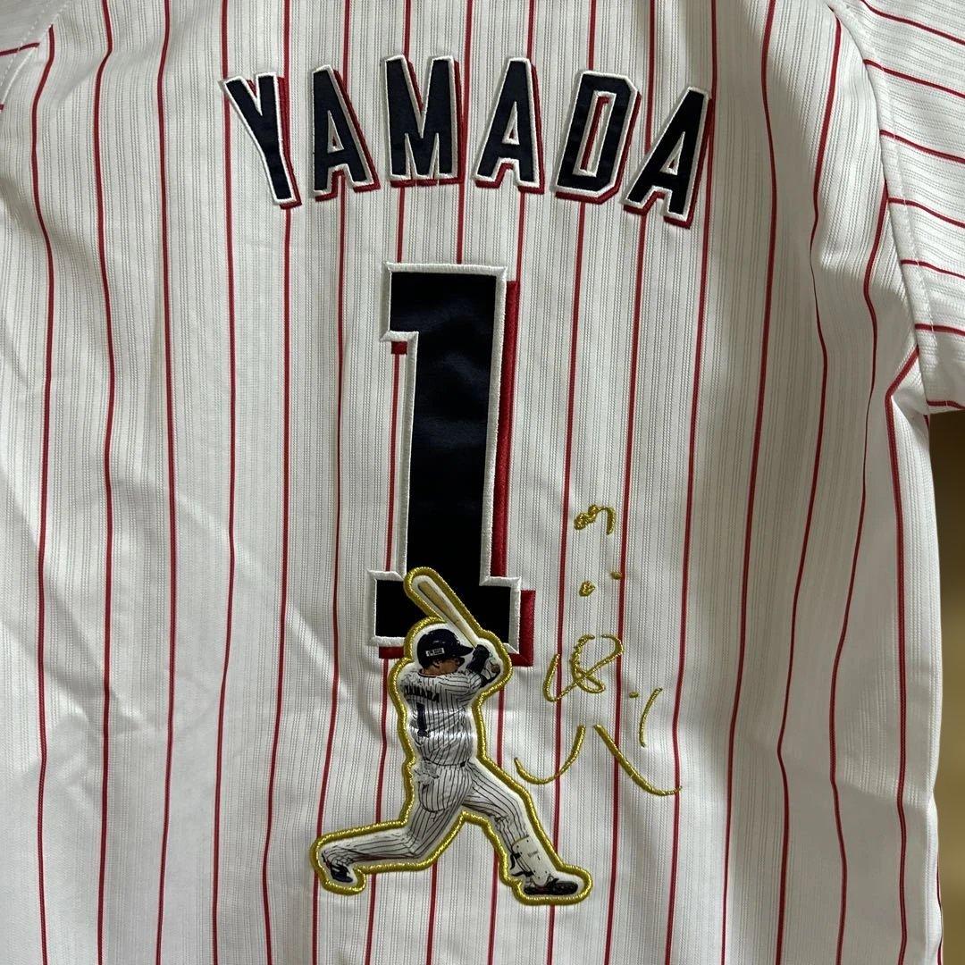 [未着用]ヤクルトスワローズ #1 山田哲人 2021年優勝記念ユニ Sサイズ