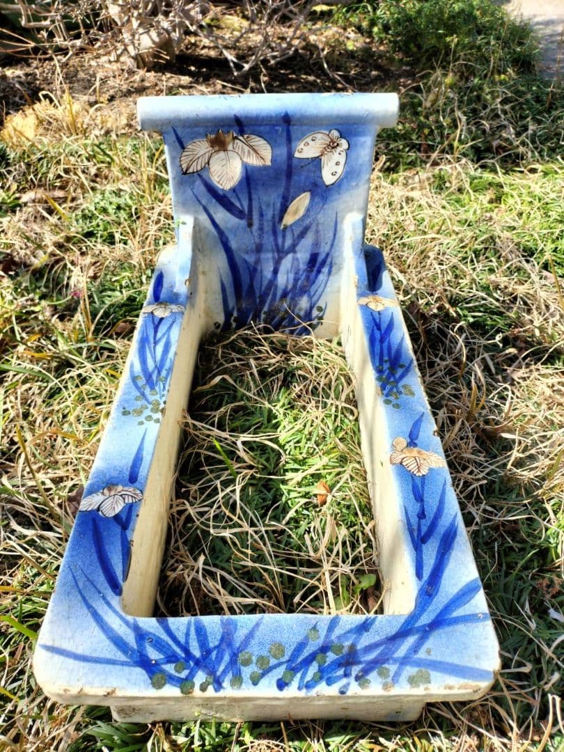 伊万里 明治 大正期 染付 古便器 和式 陶器 オブジェ