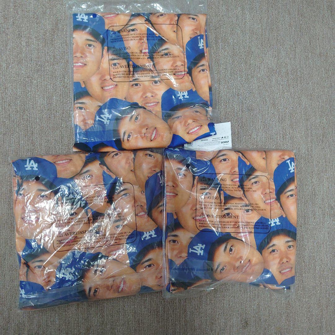 FOCO 大谷翔平 ドジャース Tシャツ XL 青 新品 未使用 顔だらけ ３枚