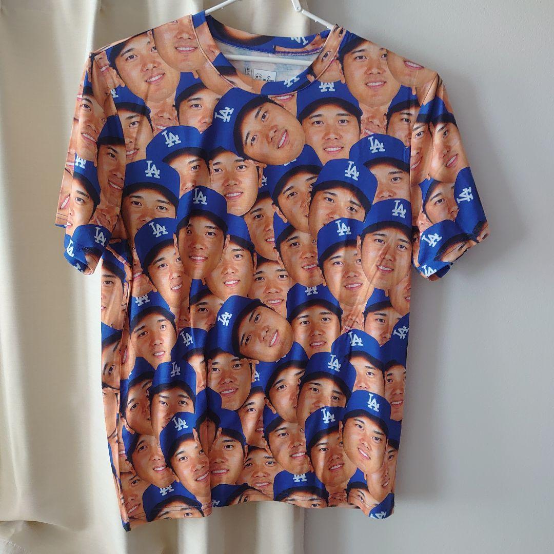 FOCO 大谷翔平 ドジャース Tシャツ XL 青 新品 未使用 顔だらけ ３枚