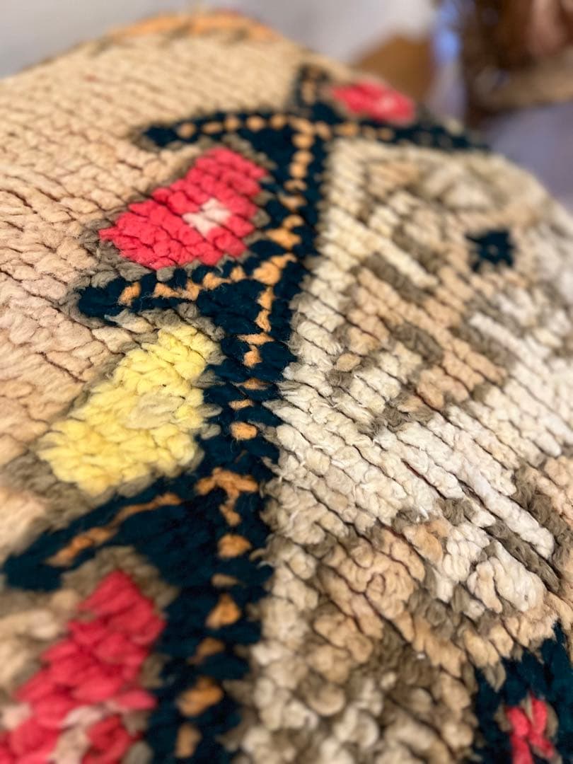 vintage floor cushion　グリーンベージュ