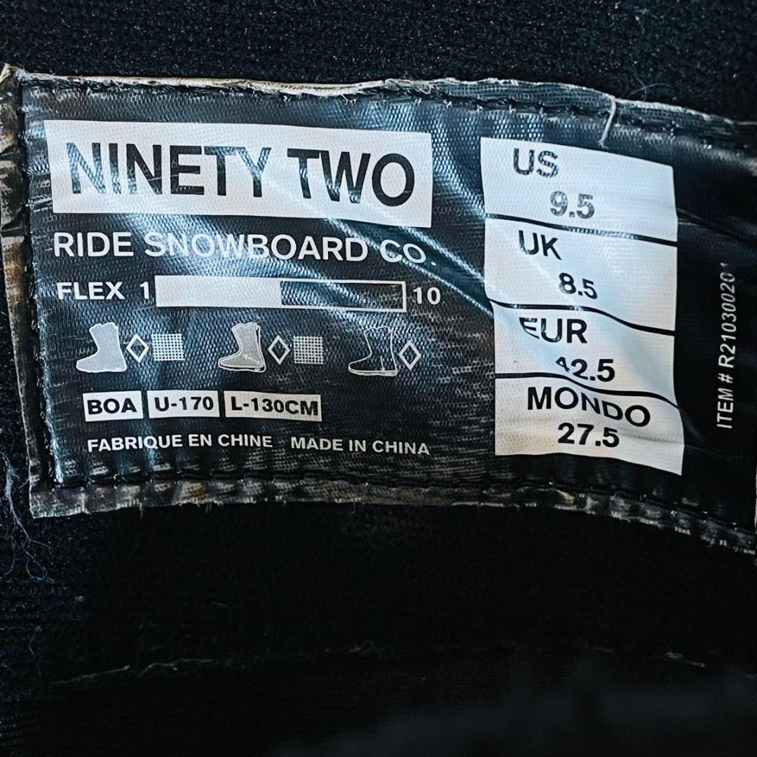 【美品】RIDE NINETY-TWO BOA 27.5cm スノーボードブーツ