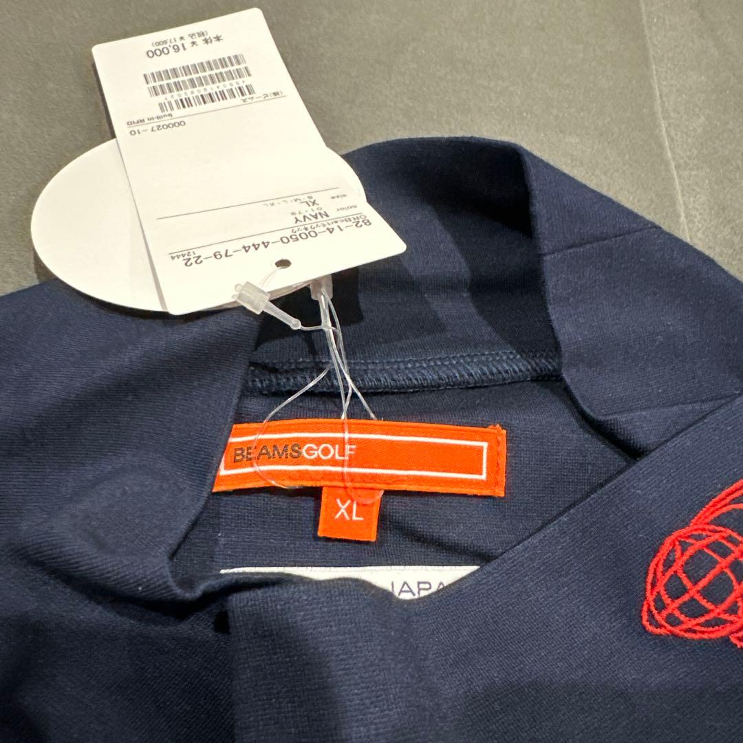 新品‼️【BEAMS GOLF】ネイビー長袖カットソー　モックネック　XL