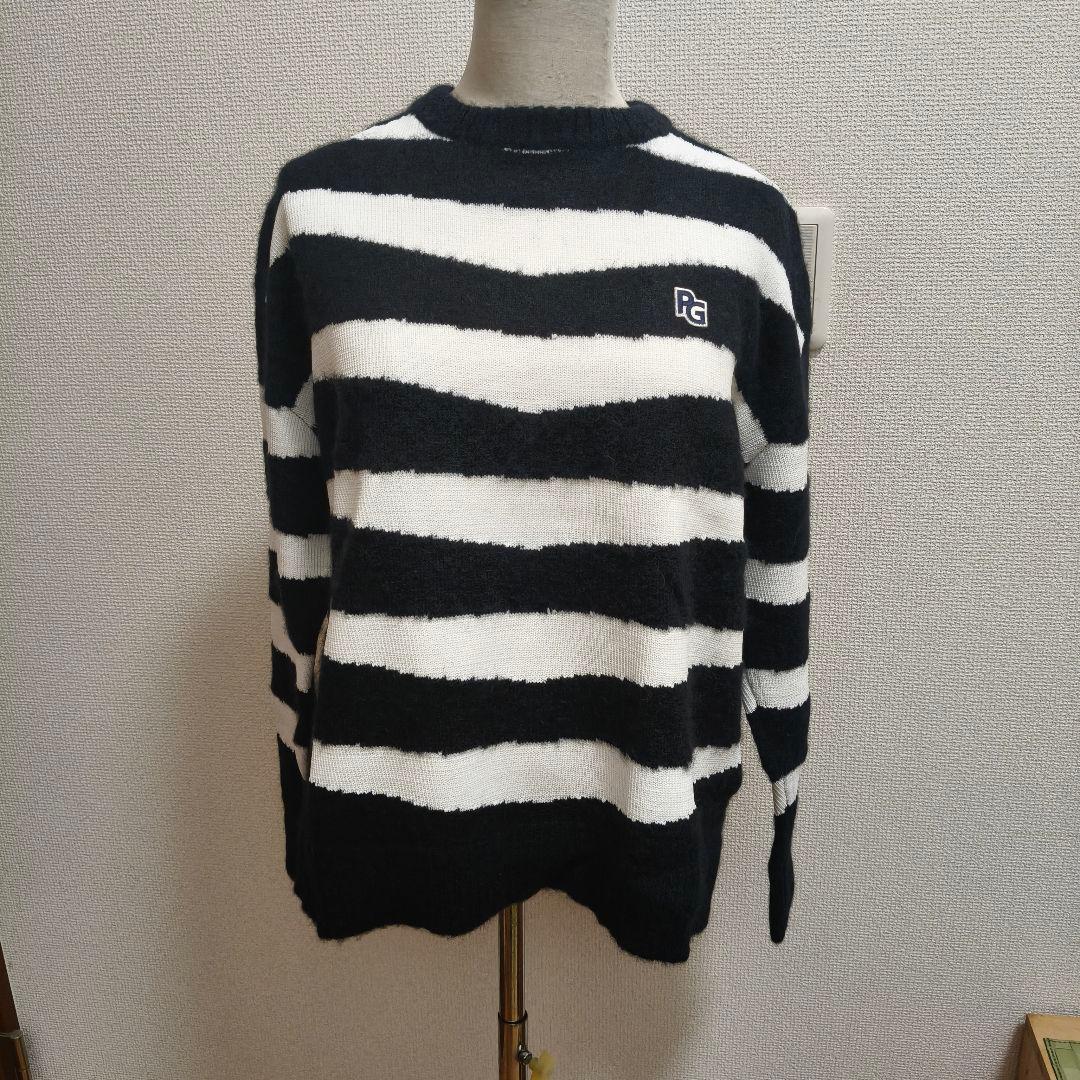 【秋冬】PEARLY GATES アルパカ混 リアルゼブラ ニット サイズ1