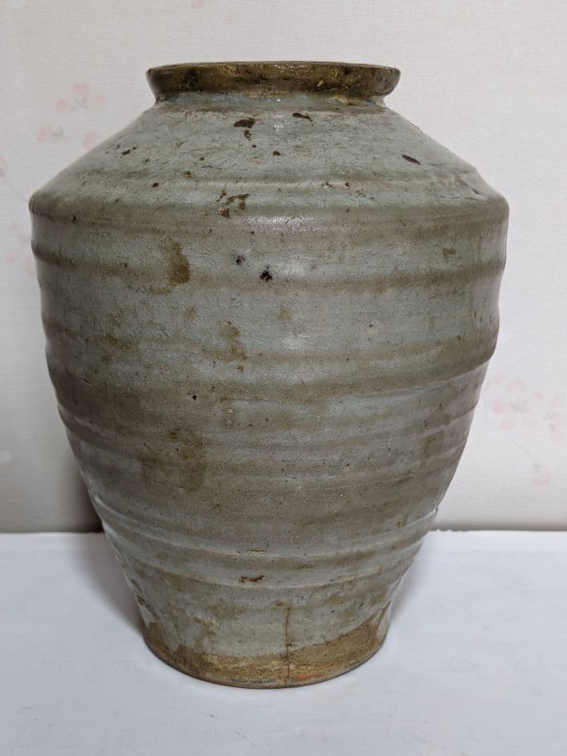 ♦中国陶磁 明時代末 胴継ぎ 壺 清時代花台 古玩 古美術品 朝鮮李朝 骨董品