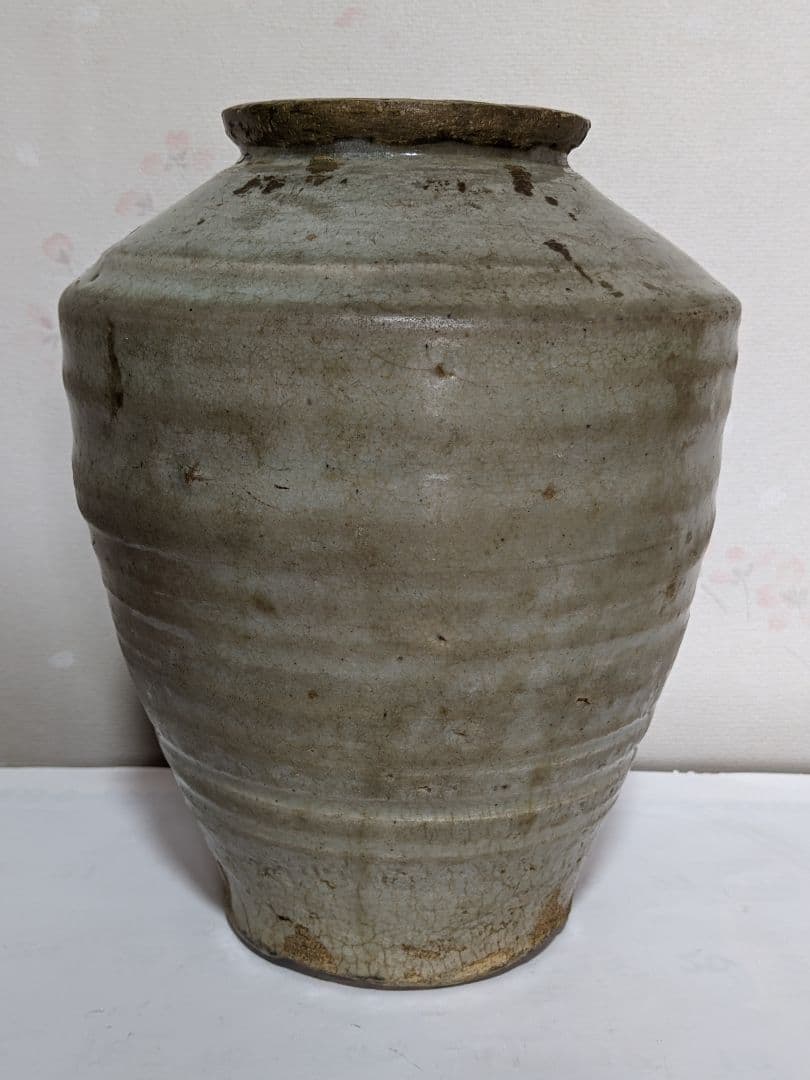 ♦中国陶磁 明時代末 胴継ぎ 壺 清時代花台 古玩 古美術品 朝鮮李朝 骨董品
