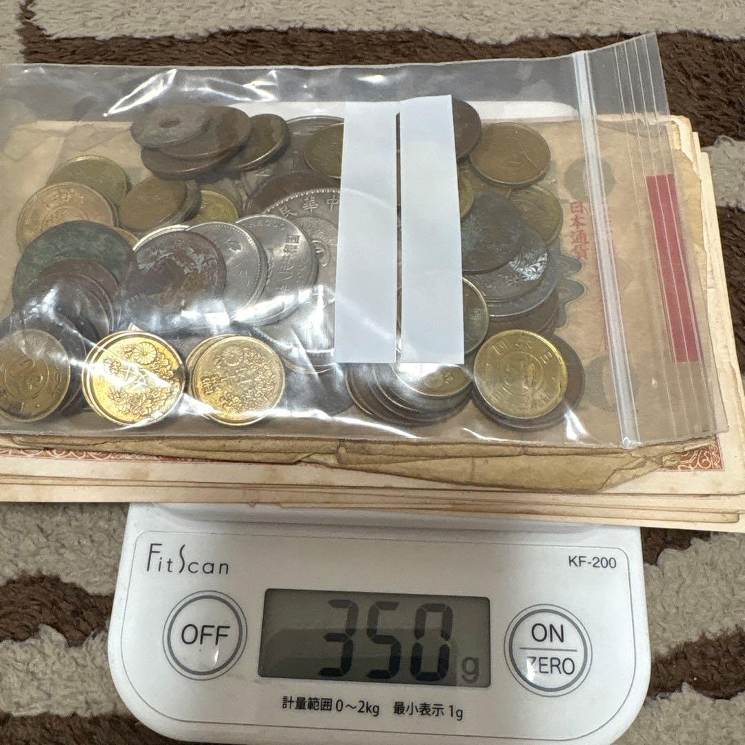 旧紙幣 古紙幣 古札 硬币 大量 約350g 状態の良くない並品