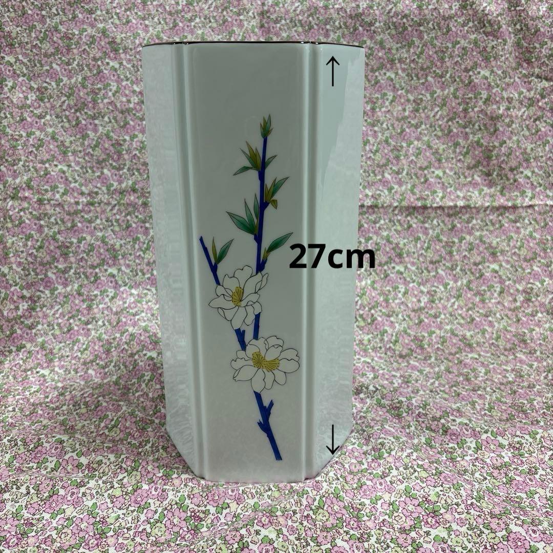 香蘭社　花瓶　六角　3面絵柄付き