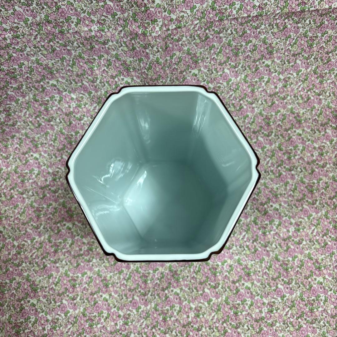 香蘭社　花瓶　六角　3面絵柄付き