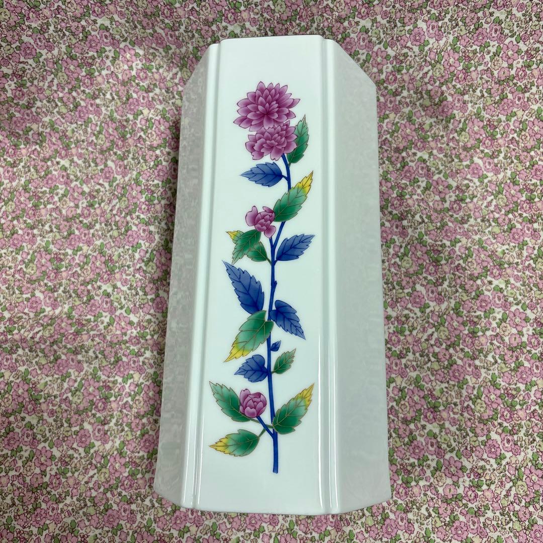 香蘭社　花瓶　六角　3面絵柄付き