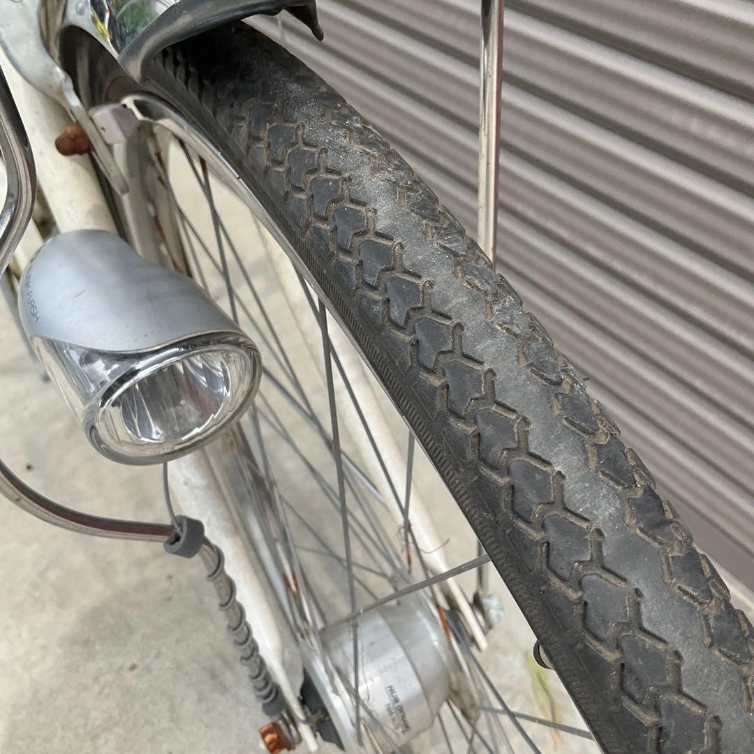 【前橋市内引渡】ママチャリ 26インチ自転車 6段変速/カゴ/鍵/オートライト付