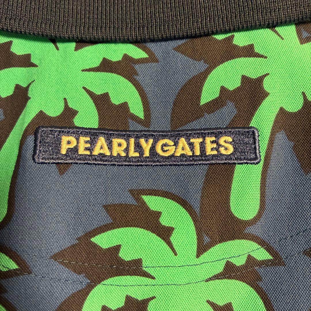 美品 PEARLY GATES パーリーゲイツ 半袖ポロシャツ ヤシの木総柄