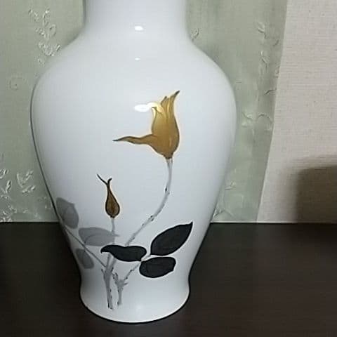 大倉陶園 金蝕バラ 28cm 花瓶 ❮美品❯