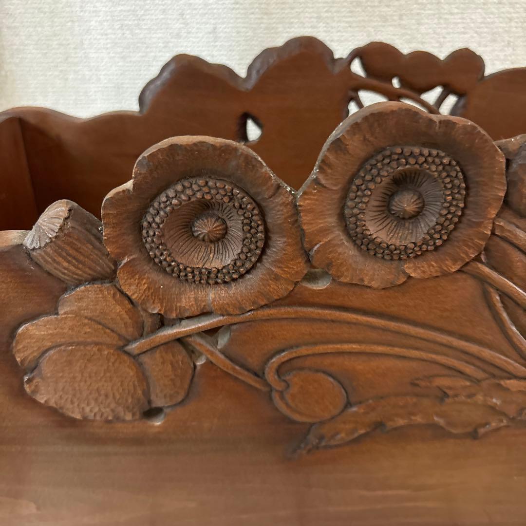 鎌倉彫マガジンラック　手作り作品　渡辺一生