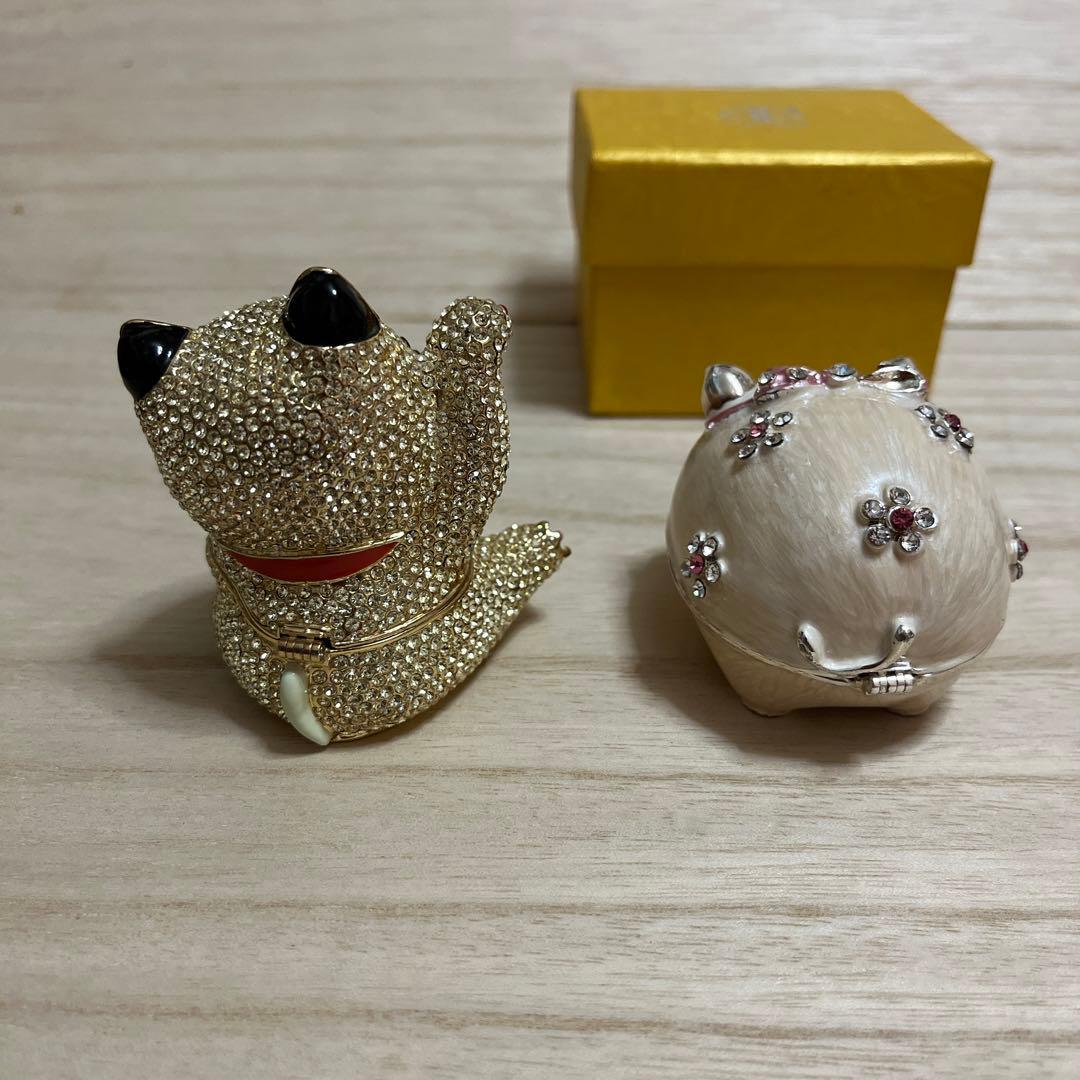 スワロフスキー招き猫　埋め込みデコレーション ブランドPiearth ピィアース