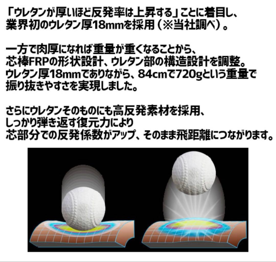 た*き様 SSK MM18 軟式バット 84センチ バットケース付き