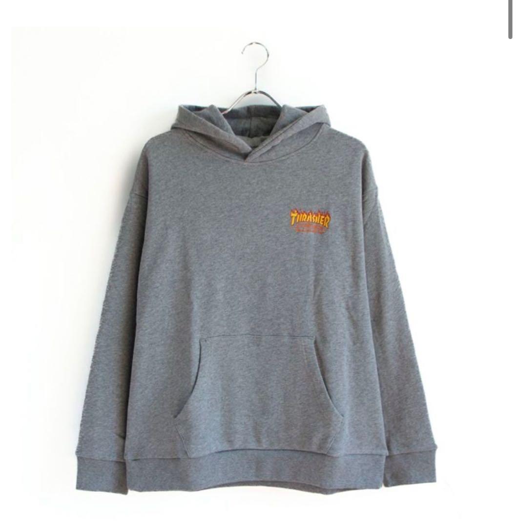 THRASHER スケートボードパーカー グレー　ラスト1