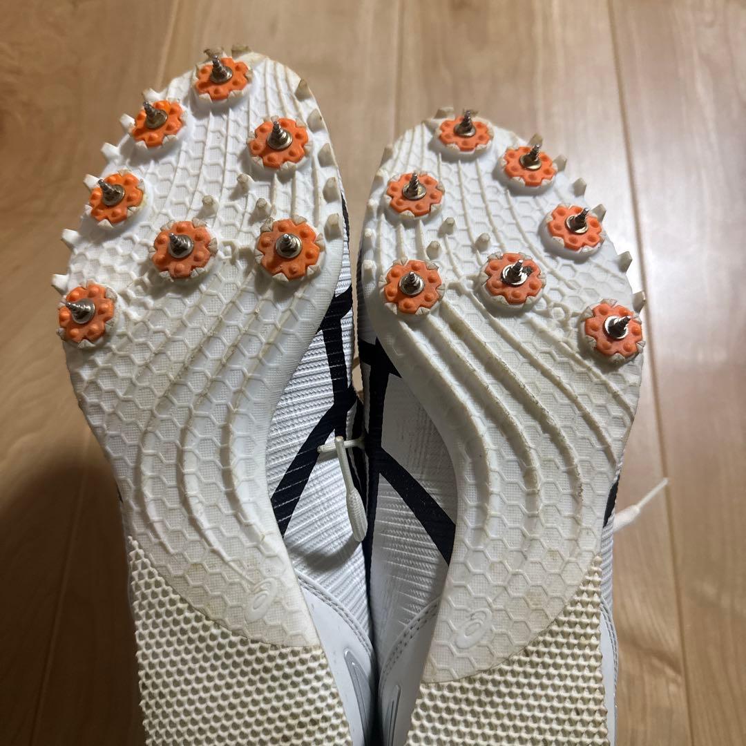 ASICS Hyper Sprint 7 ホワイト/ブラック スパイク付き