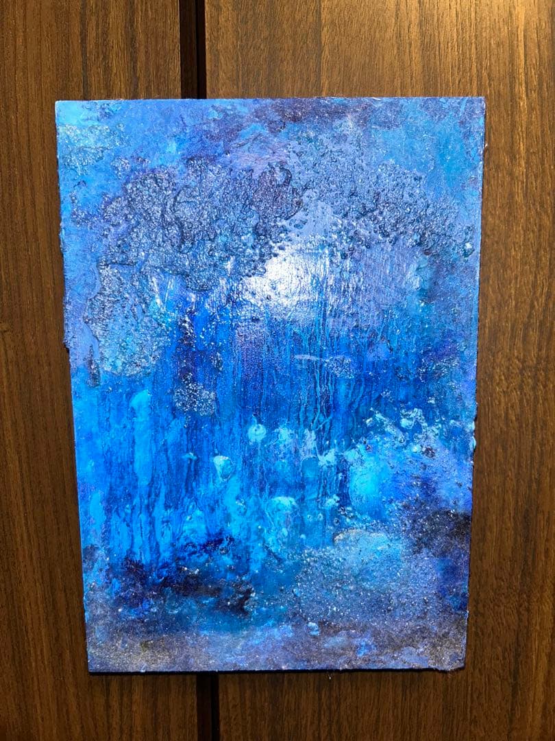 抽象画 青 油彩画 油絵 オリジナル