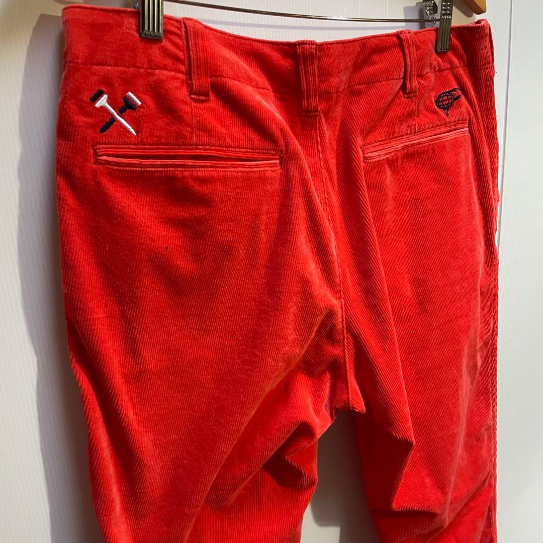 美品　BEAMS GOLF ビームスゴルフコーデュロイパンツ オレンジ　Lサイズ