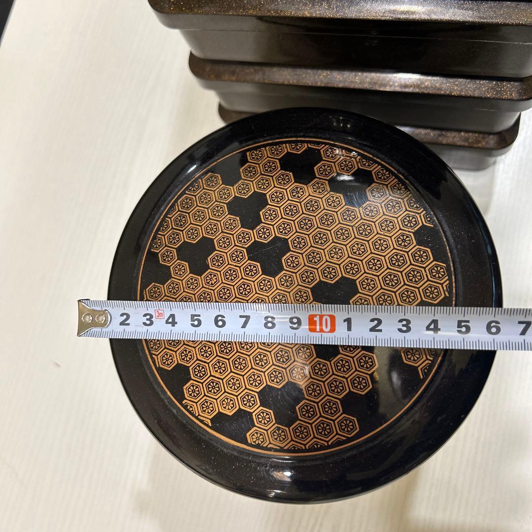 漆塗り弁当箱重箱セット（葉模様）