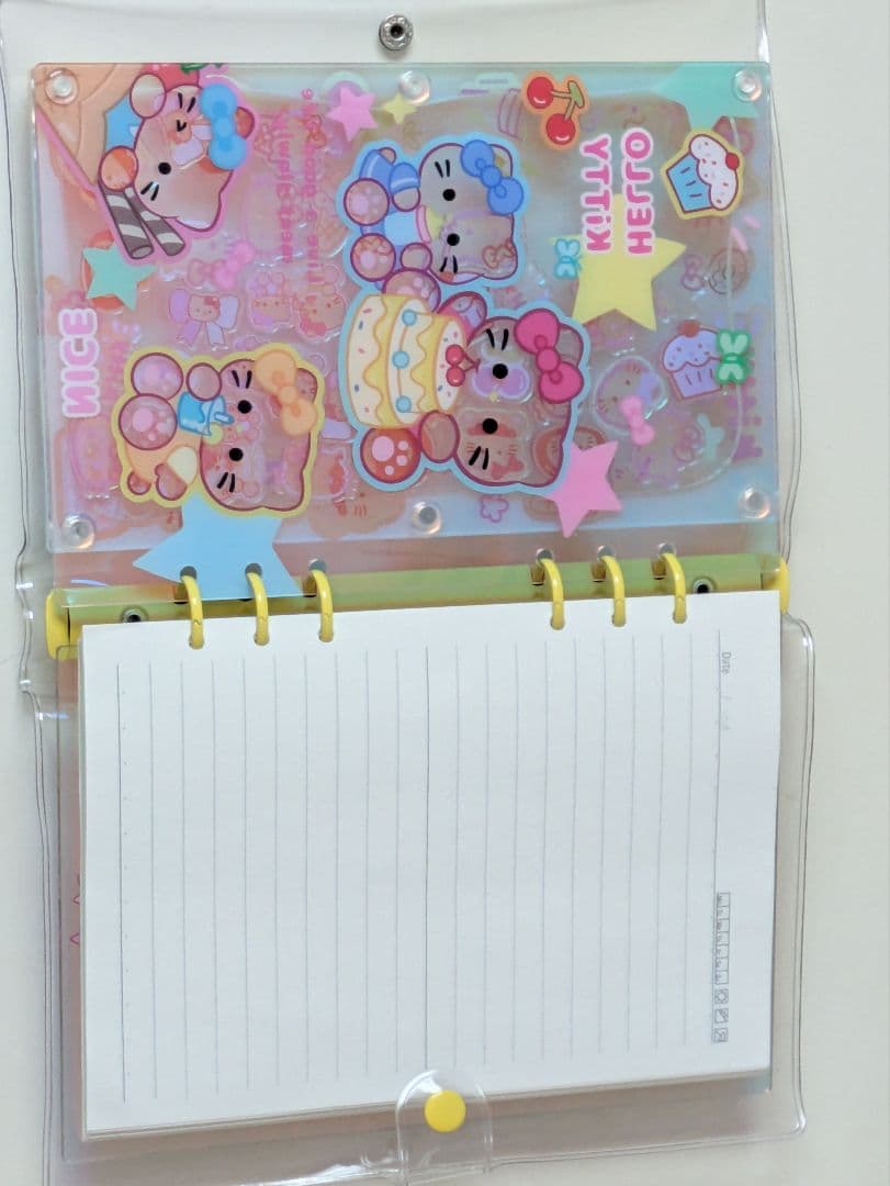 限定オーロラデザイン☆キティ A5　バインダー　シャカシャカ　カバー&チャーム付