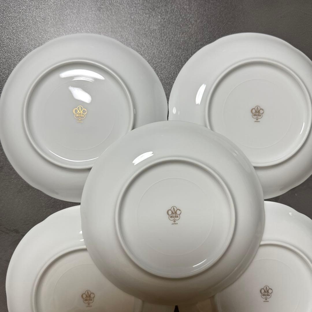 新品未使用　大倉陶園　ブルーローズ（8211）　15cm銘々皿5枚揃