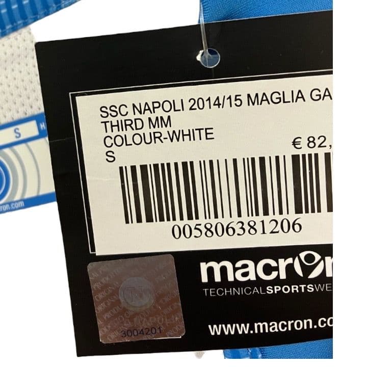 14-15 ナポリ　メルテンス　macronオフィシャル　3rdユニフォーム