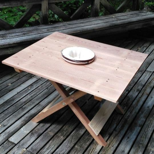 アウトドア&七輪BBQテーブル　折りたたみ式四万十源流の杉テーブル